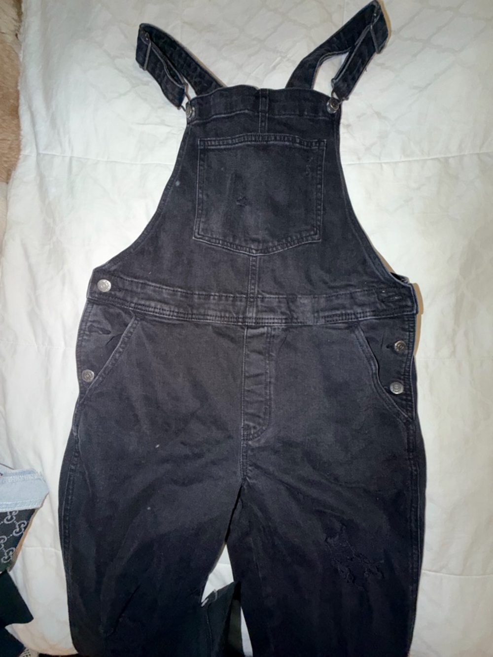 Old Navy Black Denim Overalls with Bib Pocket